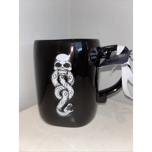 Rae Dunn Harry Potter Dark Mark He Who Must Not Be Named Black Coffee Mug NEW - Picture 2 of 3